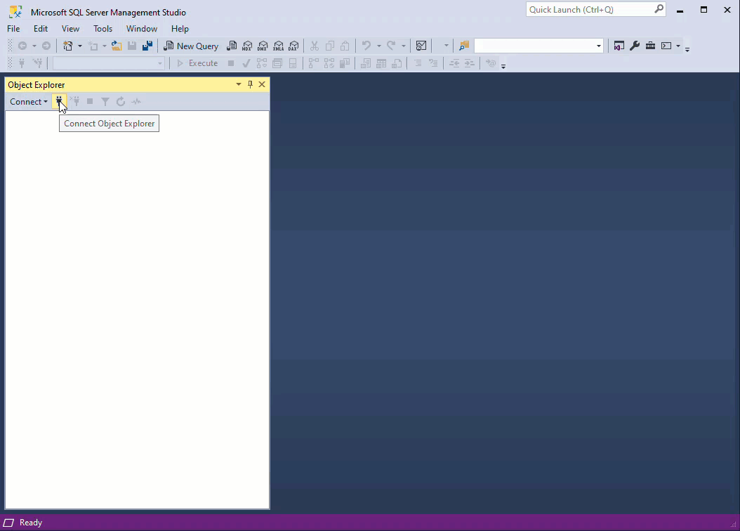 Screen recording: connecting SQL Server Management Studio to the containerised SQL Server at 127.0.0.1,7000 with SQL Server Authentication as sa, and the server appearing in Object Explorer.